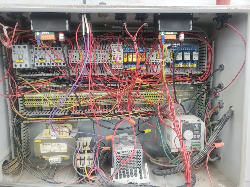 Electrical panel before repair